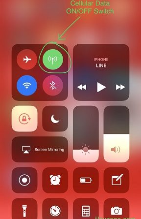 iOS 11 jilaxzone.com Cellular Data Toggle