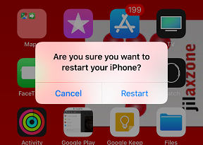 iOS 11 How to Restart jilaxzone.com prompt to restart