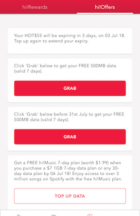 Singtel Prepaid Hi!app free bonus data jilaxzone.com 2