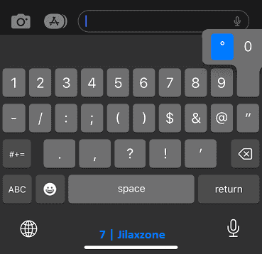 iphone type degree symbol sign jilaxzone.com
